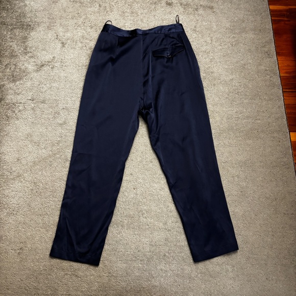 Lilysilk Comfort Fit Silk Cigarette Pants Navy Blue - Picture 4 of 11